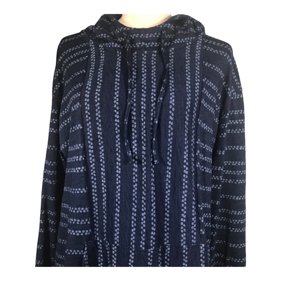 Pure Jill Indigo Oversized Hooded Baja Shirt - Picture 4 of 8